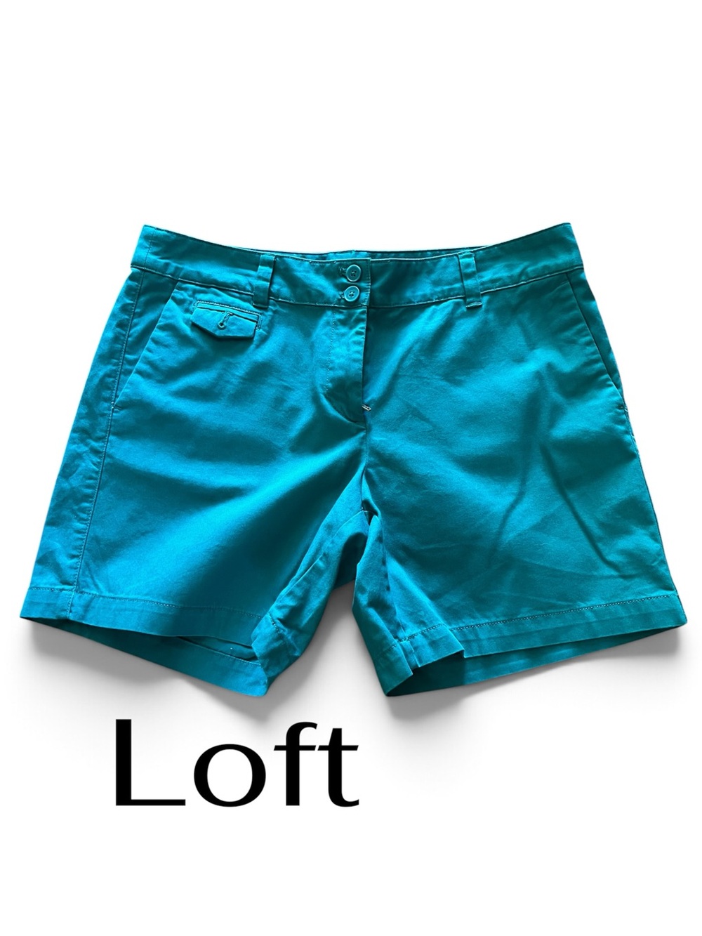 LOFT Teal Chino Bermuda Shorts
